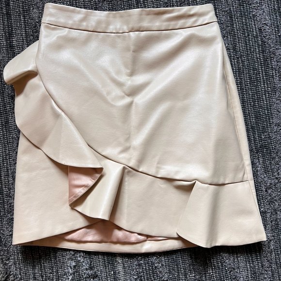 MAJORELLE Poseidon Leather Mini Skirt, bone white, size XS - Picture 5 of 9